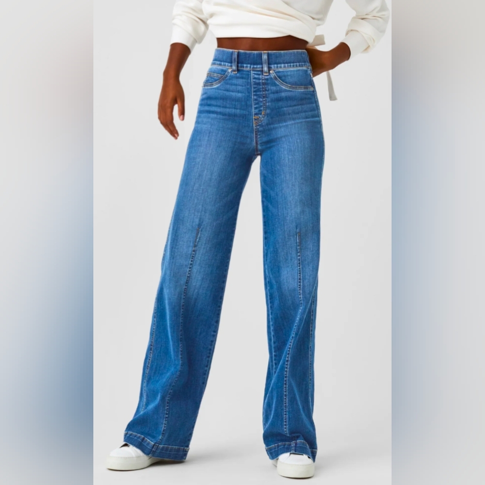 Spanx Front Seam Wide Leg Jean, Sz.M